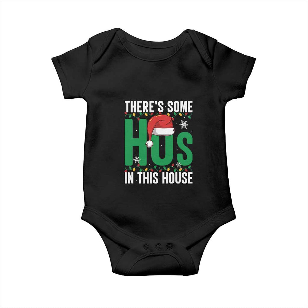 Christmas Santa Ho Ho Ho Baby Onesie There's Some Hos In This House TS02 Black Print Your Wear