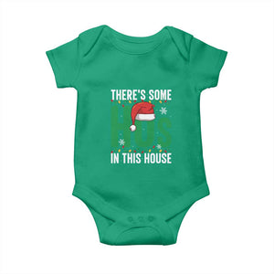 Christmas Santa Ho Ho Ho Baby Onesie There's Some Hos In This House TS02 Irish Green Print Your Wear