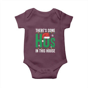 Christmas Santa Ho Ho Ho Baby Onesie There's Some Hos In This House TS02 Maroon Print Your Wear