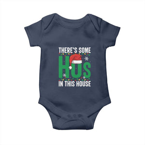 Christmas Santa Ho Ho Ho Baby Onesie There's Some Hos In This House TS02 Navy Print Your Wear