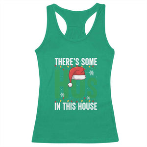 Christmas Santa Ho Ho Ho Racerback Tank Top There's Some Hos In This House TS02 Irish Green Print Your Wear