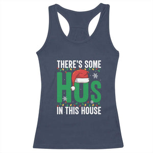 Christmas Santa Ho Ho Ho Racerback Tank Top There's Some Hos In This House TS02 Navy Print Your Wear