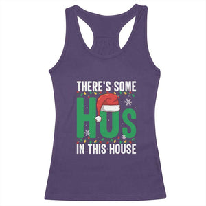 Christmas Santa Ho Ho Ho Racerback Tank Top There's Some Hos In This House TS02 Purple Print Your Wear