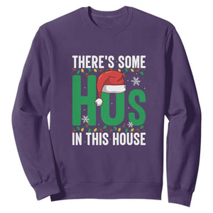 Christmas Santa Ho Ho Ho Sweatshirt There's Some Hos In This House TS02 Purple Print Your Wear