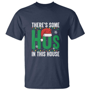 Christmas Santa Ho Ho Ho T Shirt There's Some Hos In This House TS02 Navy Print Your Wear