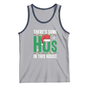 Christmas Santa Ho Ho Ho Tank Top There's Some Hos In This House TS02 Athletic Heather Navy Print Your Wear