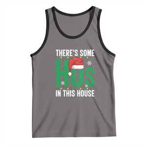 Christmas Santa Ho Ho Ho Tank Top There's Some Hos In This House TS02 Deep Heather Black Print Your Wear