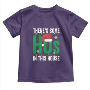 Christmas Santa Ho Ho Ho Toddler T Shirt There's Some Hos In This House TS02 Purple Print Your Wear