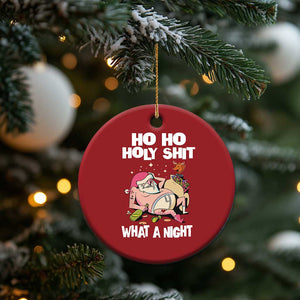 Funny Drunk Santa Christmas Ornament Ho Ho Holy Shirt What A Night TS02 Print Your Wear