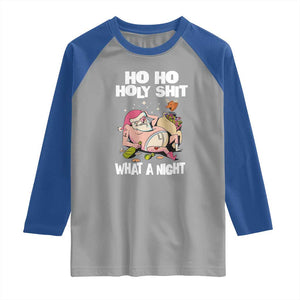 Funny Drunk Santa Raglan Shirt Ho Ho Holy Shirt What A Night TS02 Sport Gray Royal Print Your Wear