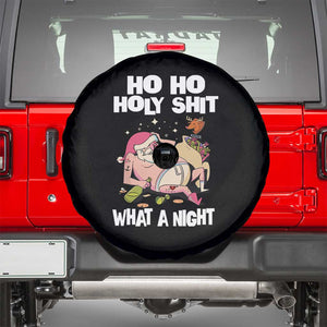 Funny Drunk Santa Spare Tire Cover Ho Ho Holy Shirt What A Night TS02 Black Print Your Wear