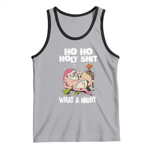 Funny Drunk Santa Tank Top Ho Ho Holy Shirt What A Night TS02 Athletic Heather Black Print Your Wear