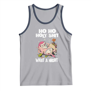 Funny Drunk Santa Tank Top Ho Ho Holy Shirt What A Night TS02 Athletic Heather Navy Print Your Wear