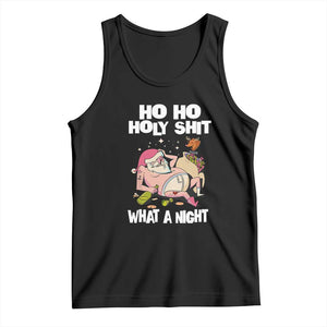 Funny Drunk Santa Tank Top Ho Ho Holy Shirt What A Night TS02 Black Print Your Wear