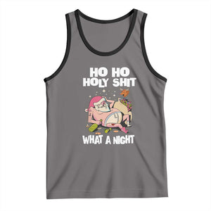 Funny Drunk Santa Tank Top Ho Ho Holy Shirt What A Night TS02 Deep Heather Black Print Your Wear