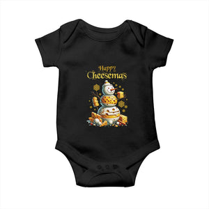 Christmas Cheese Lover Baby Onesie Happy Cheesemas Merry Xmas TS02 Black Print Your Wear