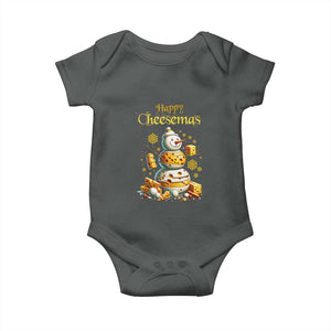 Christmas Cheese Lover Baby Onesie Happy Cheesemas Merry Xmas TS02 Dark Heather Print Your Wear