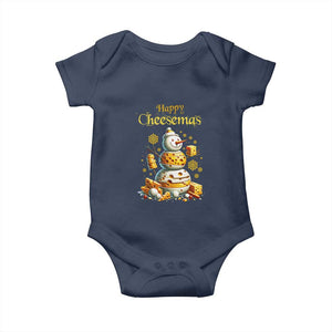 Christmas Cheese Lover Baby Onesie Happy Cheesemas Merry Xmas TS02 Navy Print Your Wear