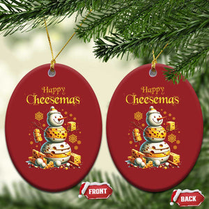 Xmas Cheese Lover Christmas Ornament Happy Cheesemas Merry Xmas TS02 Oval Red Print Your Wear