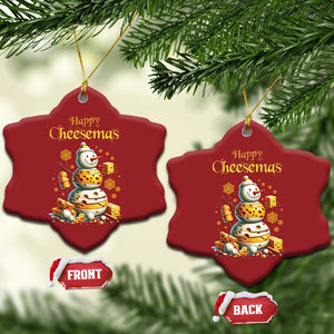 Xmas Cheese Lover Christmas Ornament Happy Cheesemas Merry Xmas TS02 Snow Flake Red Print Your Wear