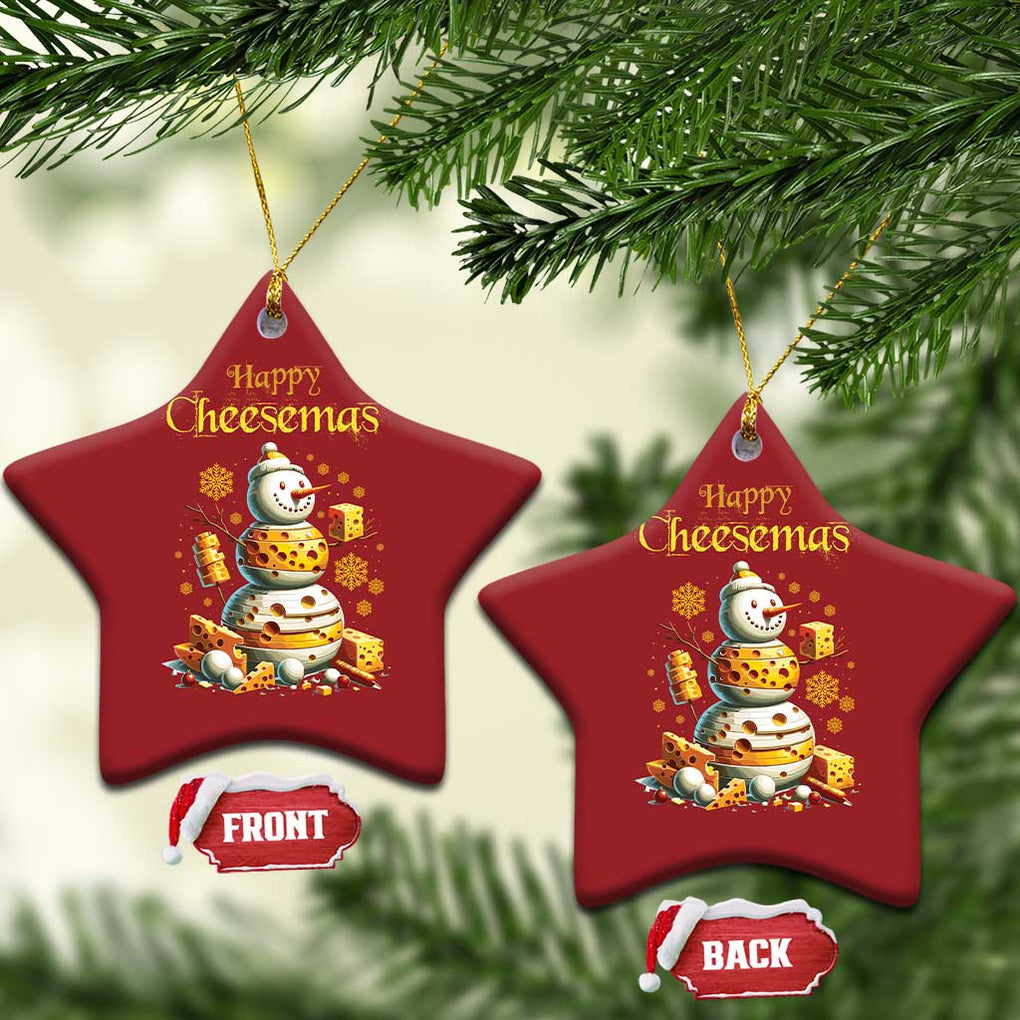 Xmas Cheese Lover Christmas Ornament Happy Cheesemas Merry Xmas TS02 Star Red Print Your Wear