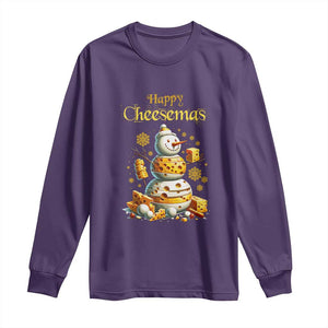 Christmas Cheese Lover Long Sleeve Shirt Happy Cheesemas Merry Xmas TS02 Purple Print Your Wear