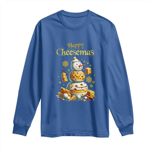 Christmas Cheese Lover Long Sleeve Shirt Happy Cheesemas Merry Xmas TS02 Royal Blue Print Your Wear