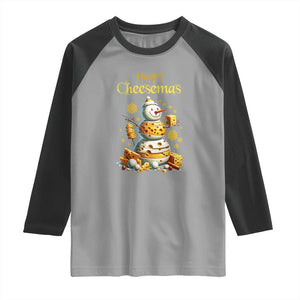 Christmas Cheese Lover Raglan Shirt Happy Cheesemas Merry Xmas TS02 Sport Gray Black Print Your Wear