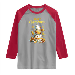 Christmas Cheese Lover Raglan Shirt Happy Cheesemas Merry Xmas TS02 Sport Gray Red Print Your Wear