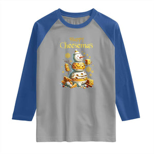 Christmas Cheese Lover Raglan Shirt Happy Cheesemas Merry Xmas TS02 Sport Gray Royal Print Your Wear