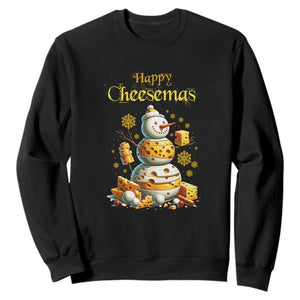 Christmas Cheese Lover Sweatshirt Happy Cheesemas Merry Xmas TS02 Black Print Your Wear