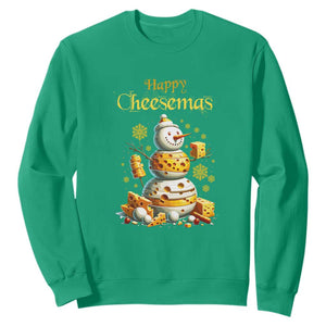 Christmas Cheese Lover Sweatshirt Happy Cheesemas Merry Xmas TS02 Irish Green Print Your Wear