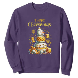 Christmas Cheese Lover Sweatshirt Happy Cheesemas Merry Xmas TS02 Purple Print Your Wear