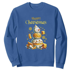 Christmas Cheese Lover Sweatshirt Happy Cheesemas Merry Xmas TS02 Royal Blue Print Your Wear