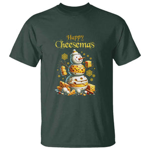 Christmas Cheese Lover T Shirt Happy Cheesemas Merry Xmas TS02 Dark Forest Green Print Your Wear