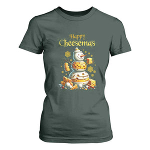 Christmas Cheese Lover T Shirt For Women Happy Cheesemas Merry Xmas TS02 Dark Forest Green Print Your Wear