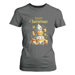 Christmas Cheese Lover T Shirt For Women Happy Cheesemas Merry Xmas TS02 Dark Heather Print Your Wear