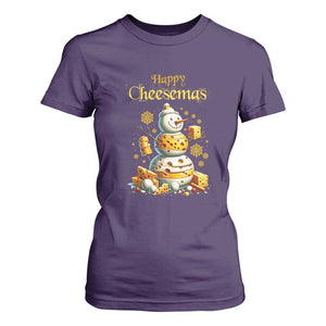 Christmas Cheese Lover T Shirt For Women Happy Cheesemas Merry Xmas TS02 Purple Print Your Wear