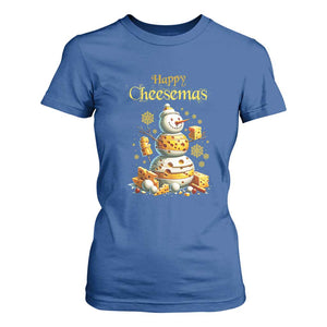 Christmas Cheese Lover T Shirt For Women Happy Cheesemas Merry Xmas TS02 Royal Blue Print Your Wear