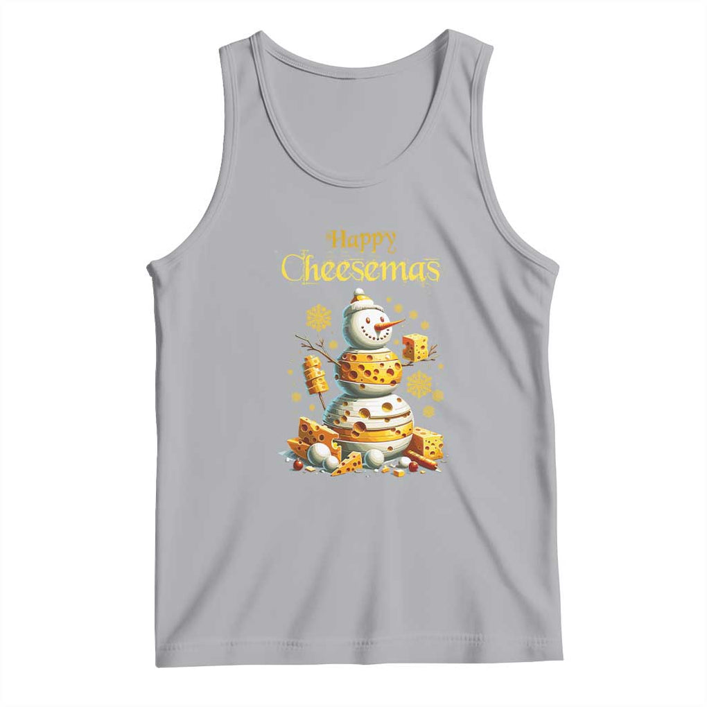 Christmas Cheese Lover Tank Top Happy Cheesemas Merry Xmas TS02 Athletic Heather Print Your Wear