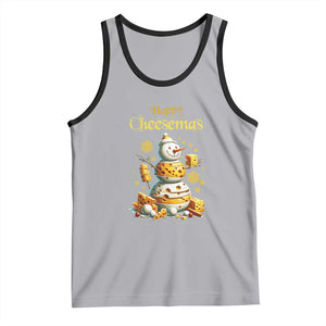 Christmas Cheese Lover Tank Top Happy Cheesemas Merry Xmas TS02 Athletic Heather Black Print Your Wear