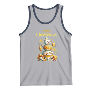 Christmas Cheese Lover Tank Top Happy Cheesemas Merry Xmas TS02 Athletic Heather Navy Print Your Wear