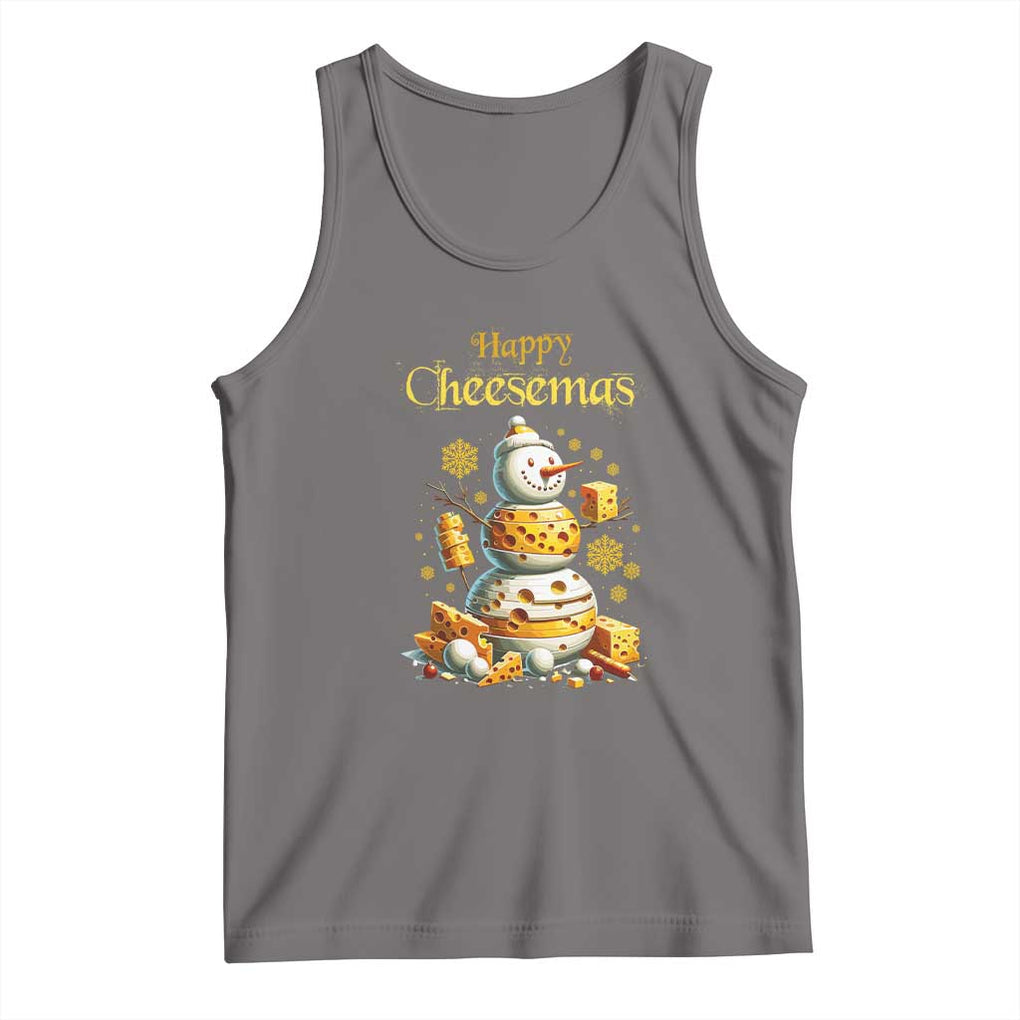 Christmas Cheese Lover Tank Top Happy Cheesemas Merry Xmas TS02 Deep Heather Print Your Wear