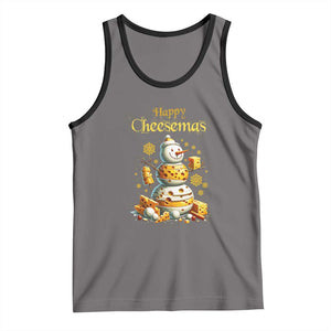 Christmas Cheese Lover Tank Top Happy Cheesemas Merry Xmas TS02 Deep Heather Black Print Your Wear