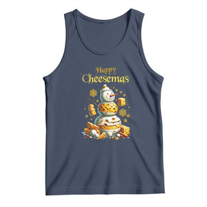 Christmas Cheese Lover Tank Top Happy Cheesemas Merry Xmas TS02 Navy Print Your Wear