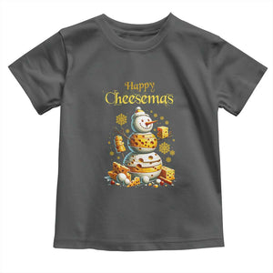 Christmas Cheese Lover Toddler T Shirt Happy Cheesemas Merry Xmas TS02 Dark Heather Print Your Wear