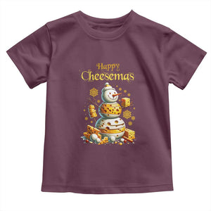 Christmas Cheese Lover Toddler T Shirt Happy Cheesemas Merry Xmas TS02 Maroon Print Your Wear