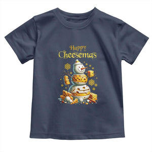 Christmas Cheese Lover Toddler T Shirt Happy Cheesemas Merry Xmas TS02 Navy Print Your Wear