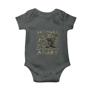 American Veteran Baby Onesie Of The US Army Camouflage Flag TS02 Dark Heather Print Your Wear