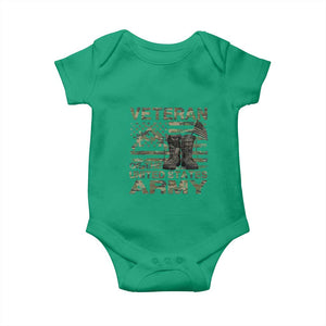 American Veteran Baby Onesie Of The US Army Camouflage Flag TS02 Irish Green Print Your Wear